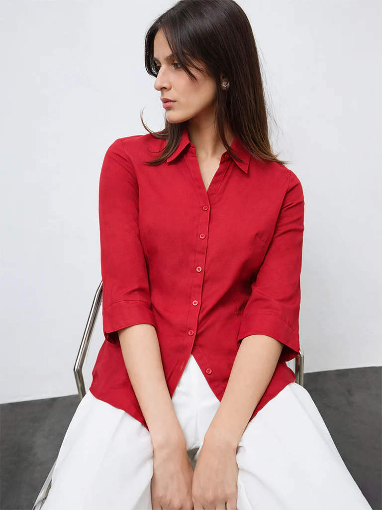 Wardrobe Fuchsia Solid Shirt - Image 2