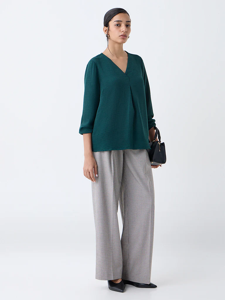 Wardrobe Green Crinkle-Textured Top - Image 2