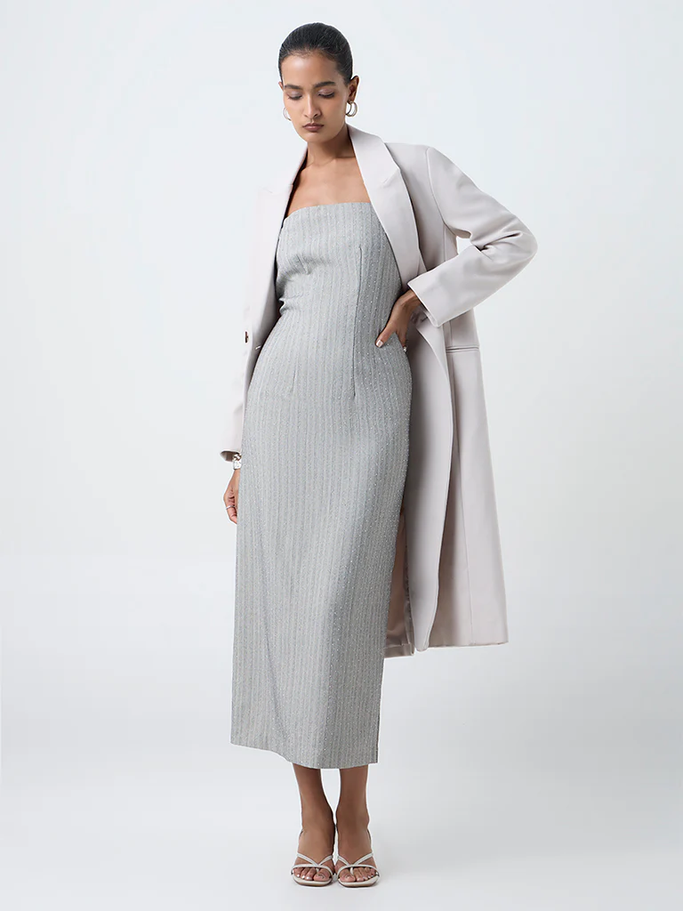 Wardrobe Grey Embellished Tube Dress - Image 2