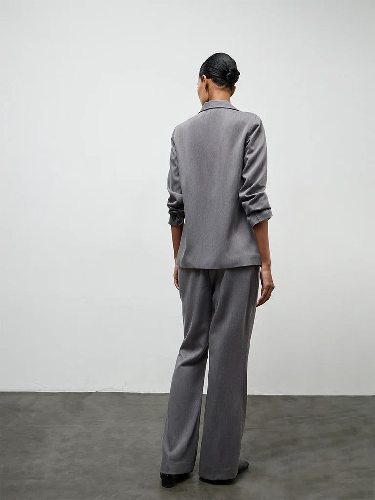 Wardrobe Grey High-Rise Trousers - Image 4