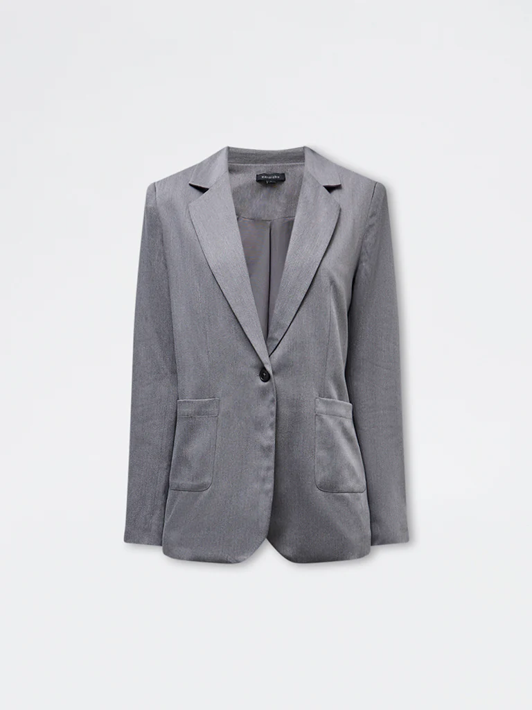 Wardrobe Grey Solid Blazer - Image 5