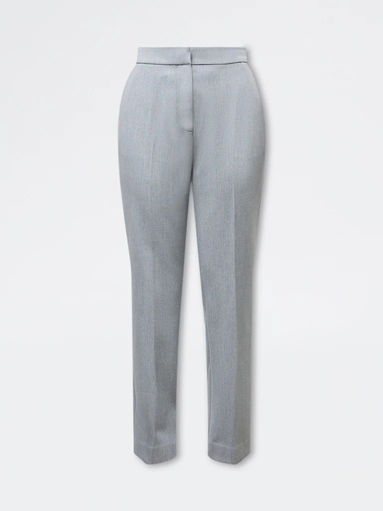 Wardrobe Grey Solid High-Rise Trousers - Image 5