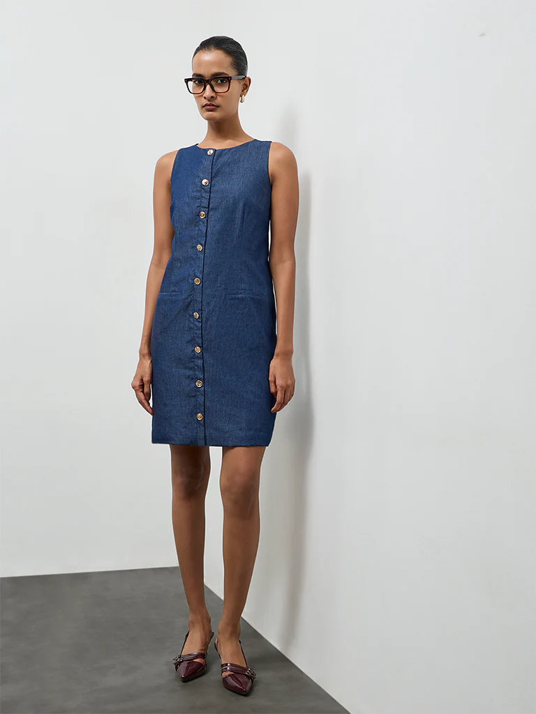 Wardrobe Indigo Denim Straight Dress