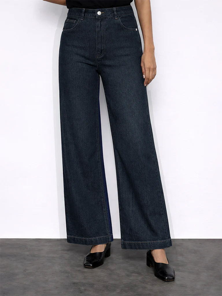 Wardrobe Indigo High-Rise Denim Trousers - Image 2