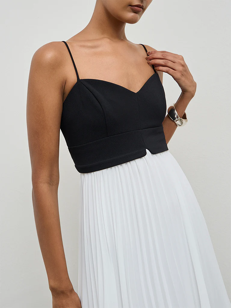 Wardrobe Ivory Accordion Pleated A-Line Dress - Image 3