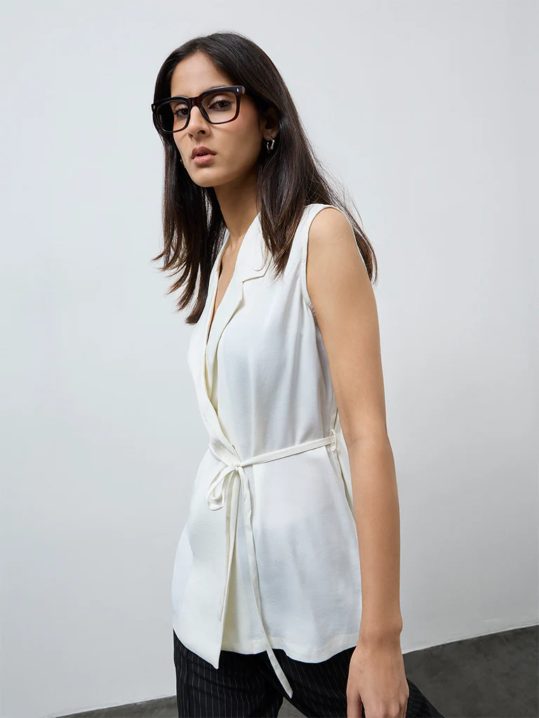 Wardrobe Ivory Belt-Detail Blouse