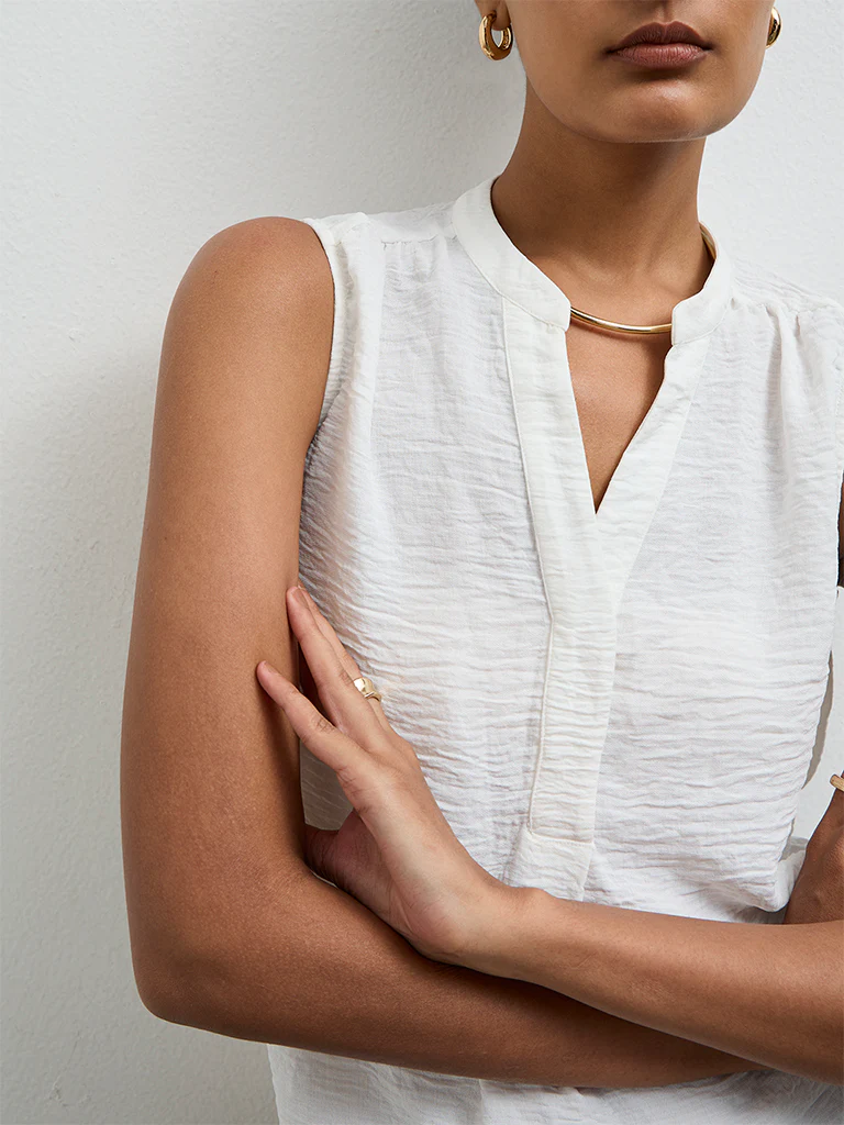 Wardrobe Ivory Crinkle-Textured Blouse - Image 3