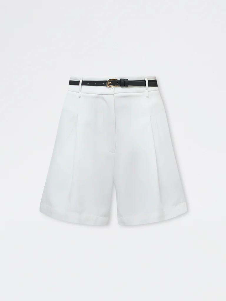 Wardrobe Ivory High-Rise Shorts with Belt - Image 5