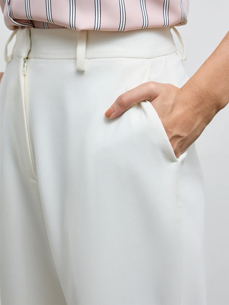 Wardrobe Ivory High-Rise Trousers - Image 3
