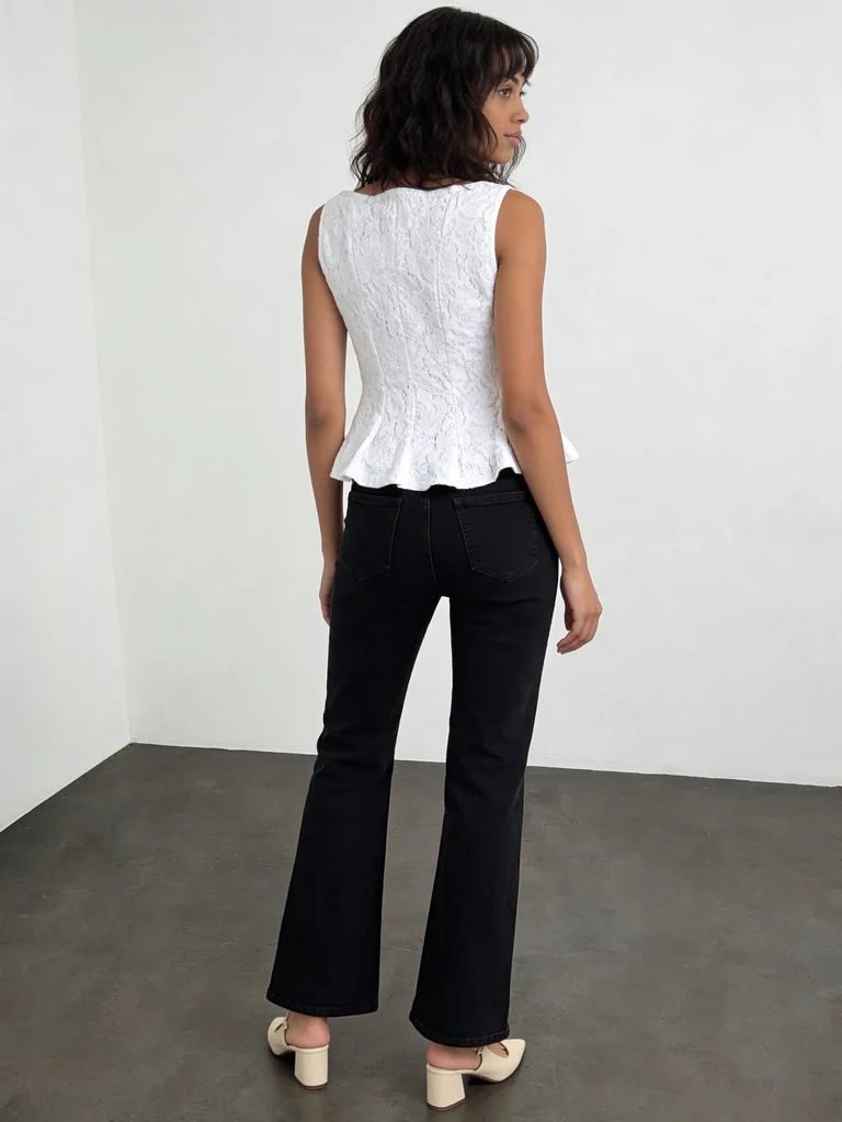 Wardrobe Ivory Lace Peplum Top - Image 4