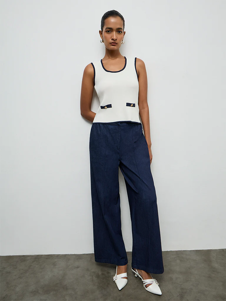 Wardrobe Ivory Ribbed Textured Top