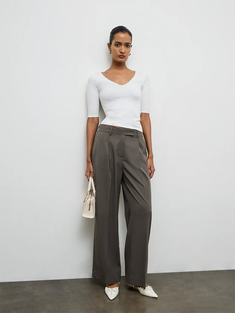 Wardrobe Ivory Ribbed Top