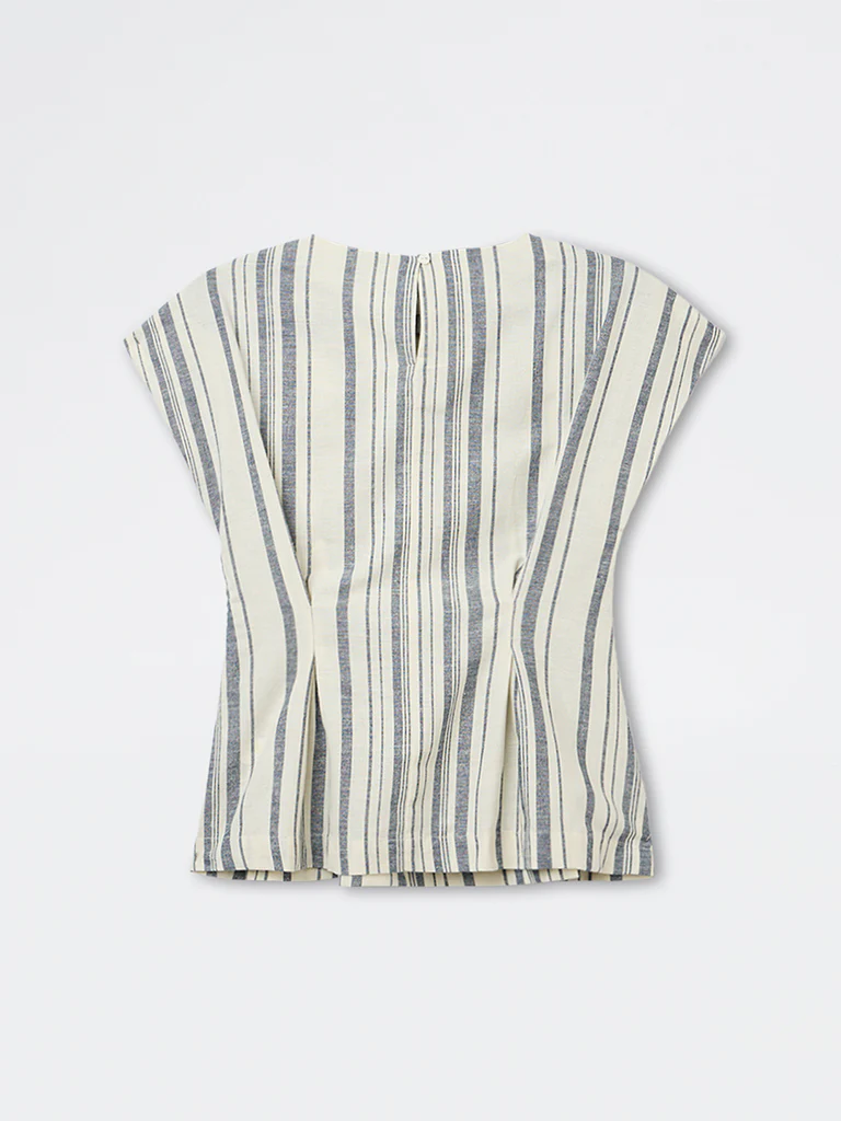 Wardrobe Ivory Striped Cotton-Blend Top - Image 6
