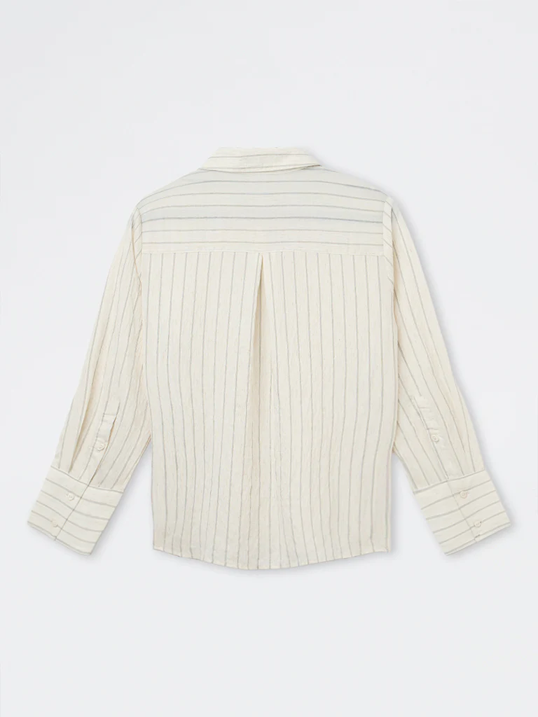 Wardrobe Ivory Striped Shirt - Image 6