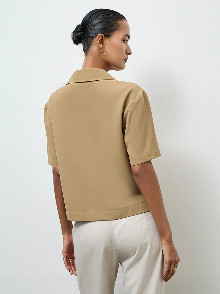 Wardrobe Khaki Solid Blouse - Image 4