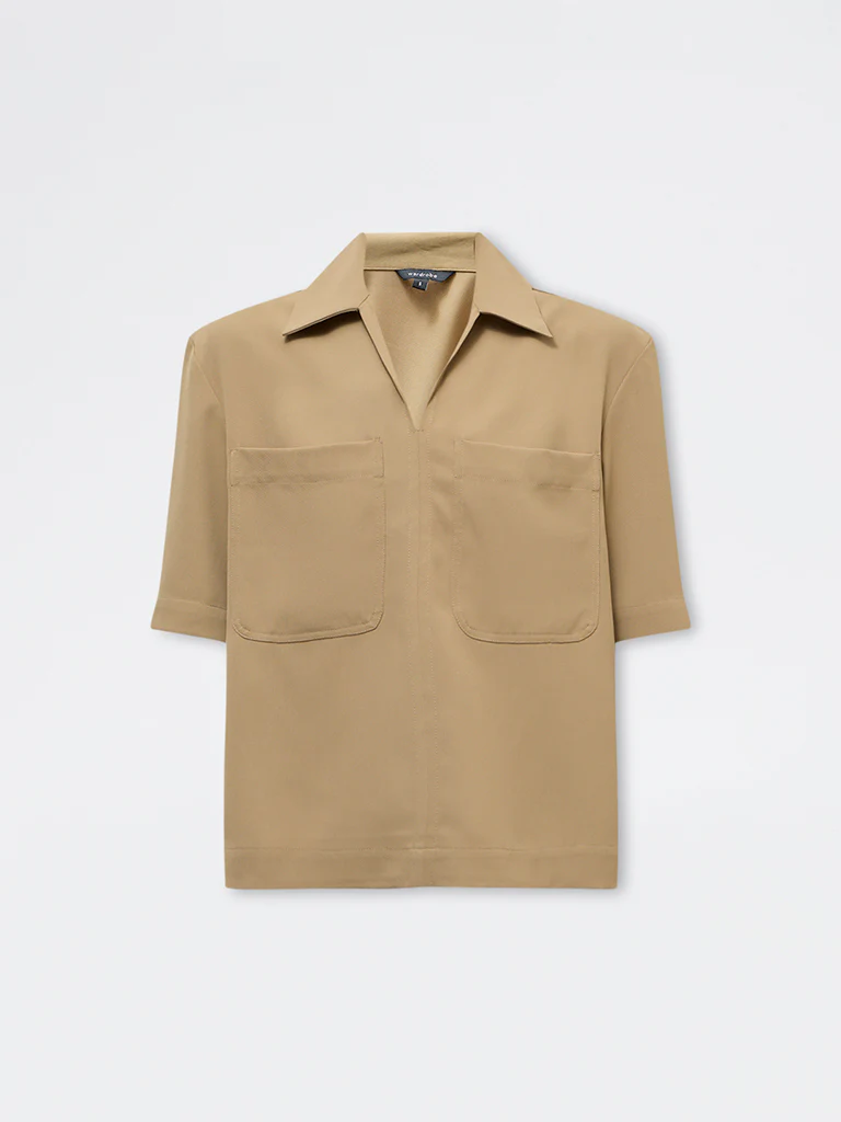 Wardrobe Khaki Solid Blouse - Image 5