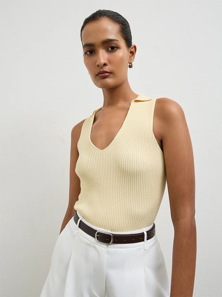 Wardrobe Light Yellow Ribbed Top