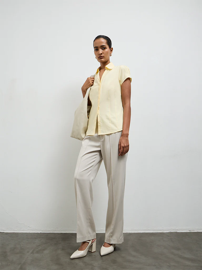 Wardrobe Light Yellow Solid Shirt
