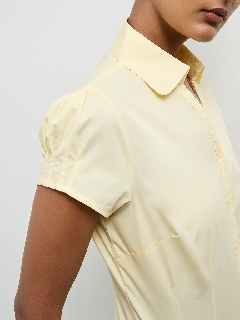 Wardrobe Light Yellow Solid Shirt - Image 3