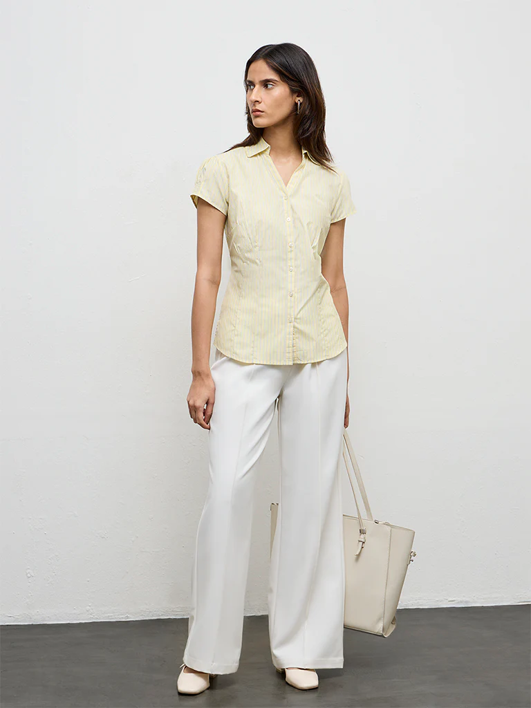 Wardrobe Light Yellow Striped Shirt