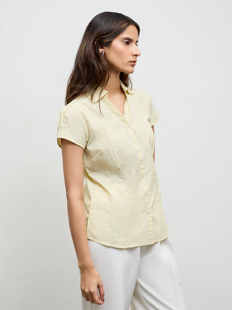 Wardrobe Light Yellow Striped Shirt - Image 2