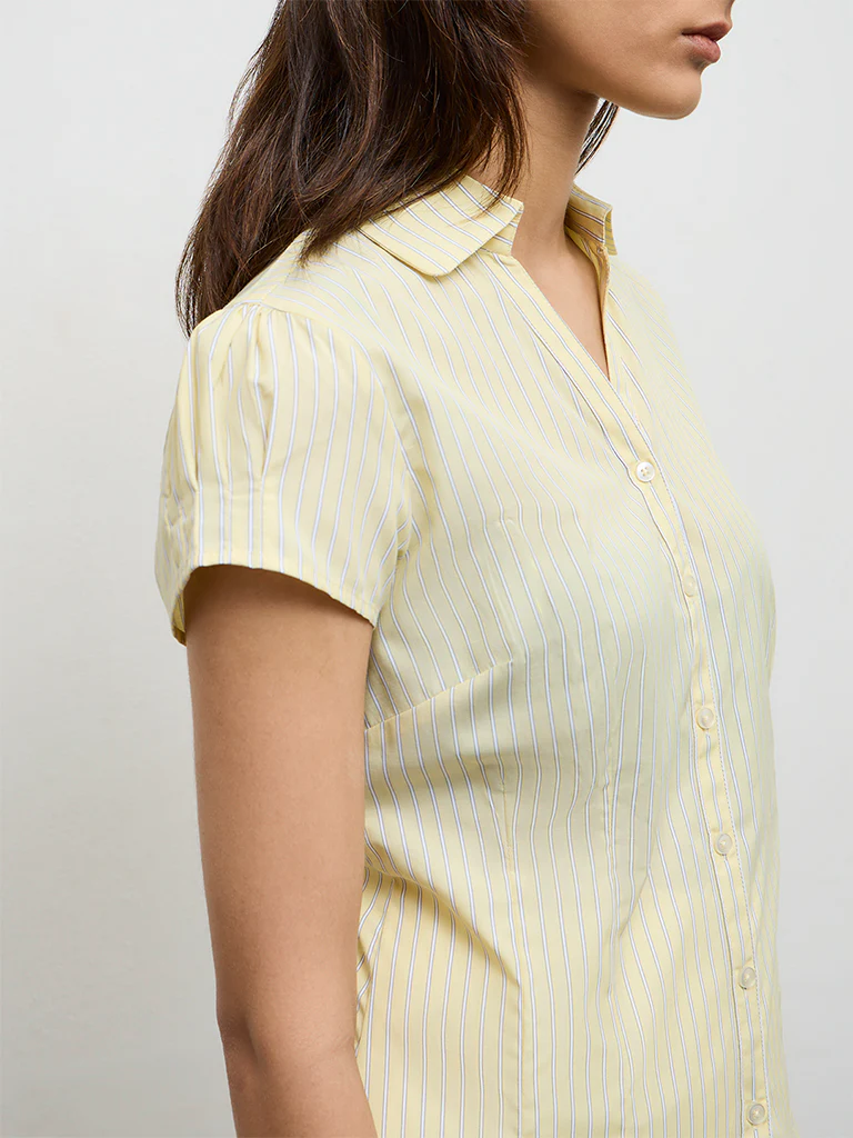 Wardrobe Light Yellow Striped Shirt - Image 3