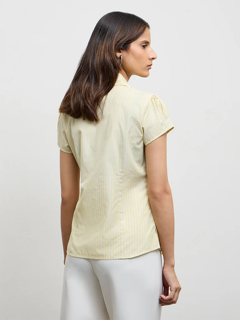 Wardrobe Light Yellow Striped Shirt - Image 4