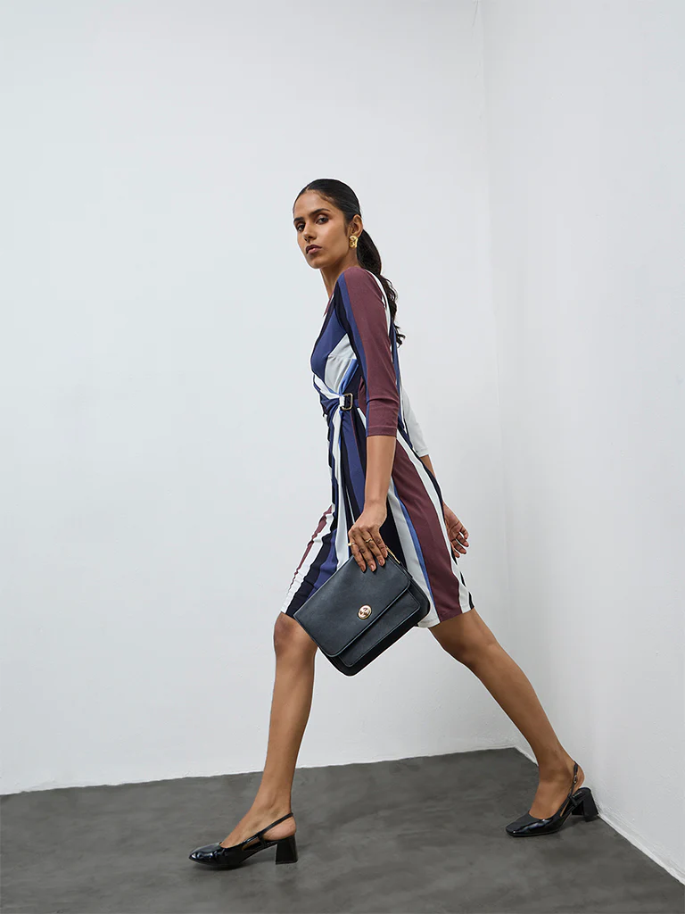 Wardrobe Multicolour Striped A-Line Dress - Image 2