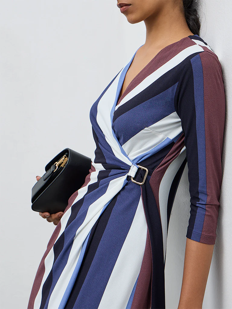Wardrobe Multicolour Striped A-Line Dress - Image 3