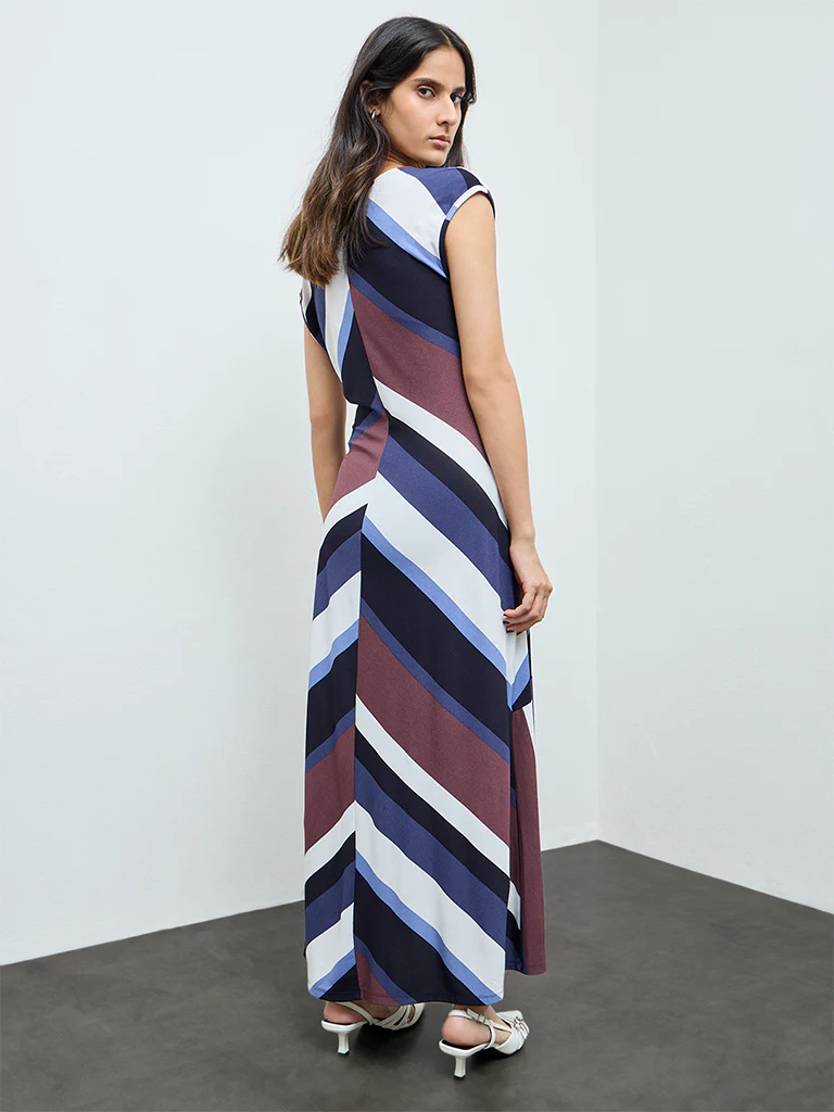 Wardrobe Multicolour Striped A-Line Dress - Image 4