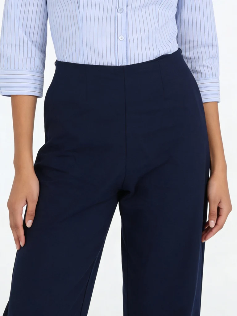 Wardrobe Navy Solid Wide-Leg Trousers - Image 3
