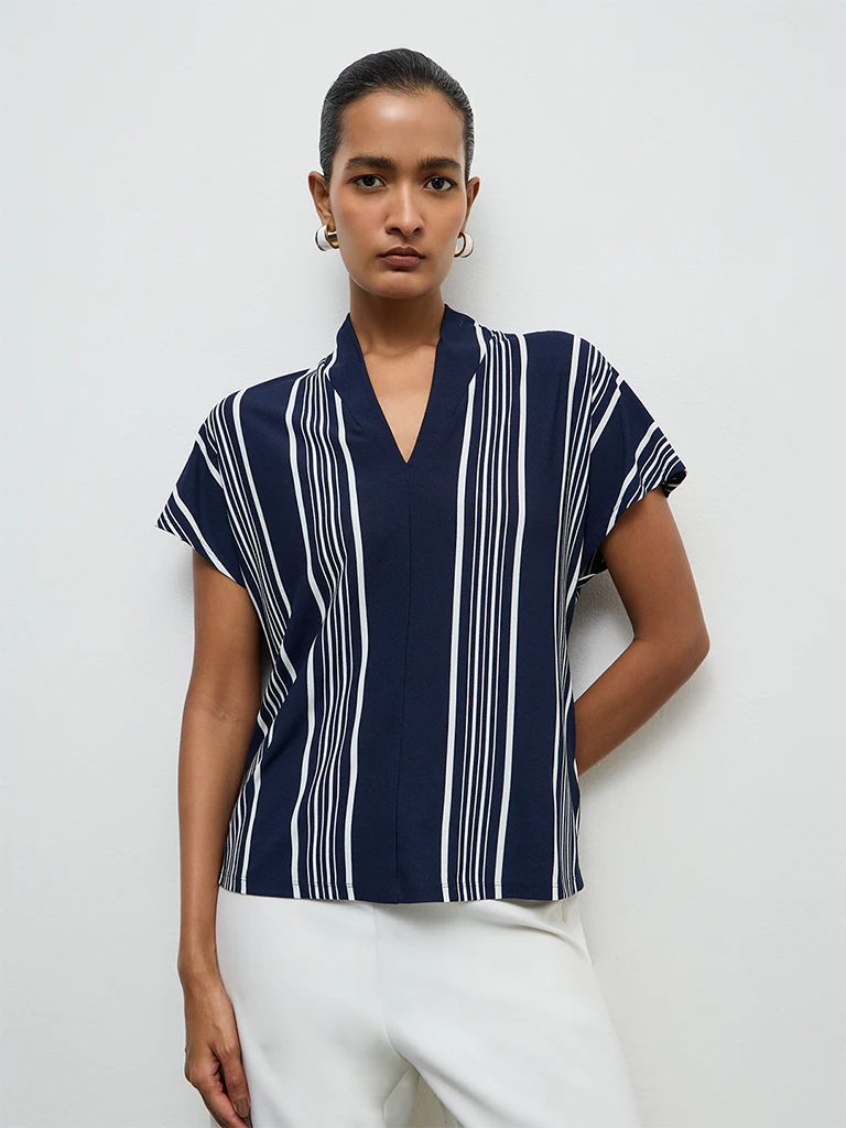 Wardrobe Navy Striped Blouse