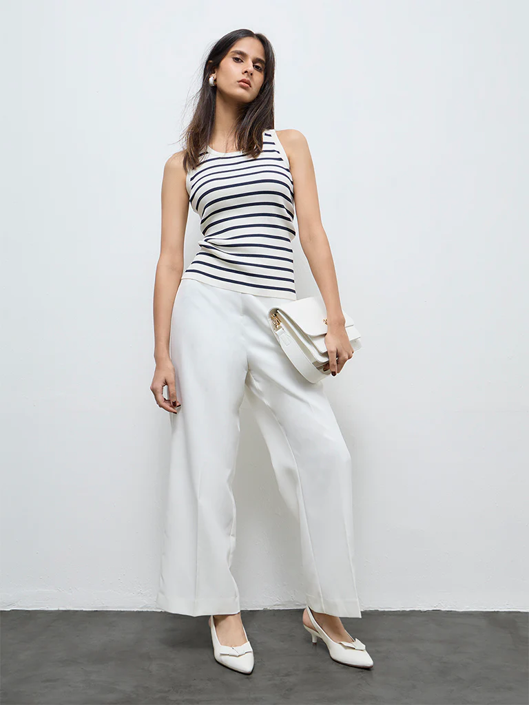 Wardrobe Navy Striped Top