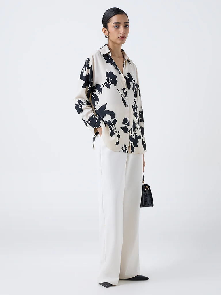 Wardrobe Off-White Botanical Printed Shirt - Image 2