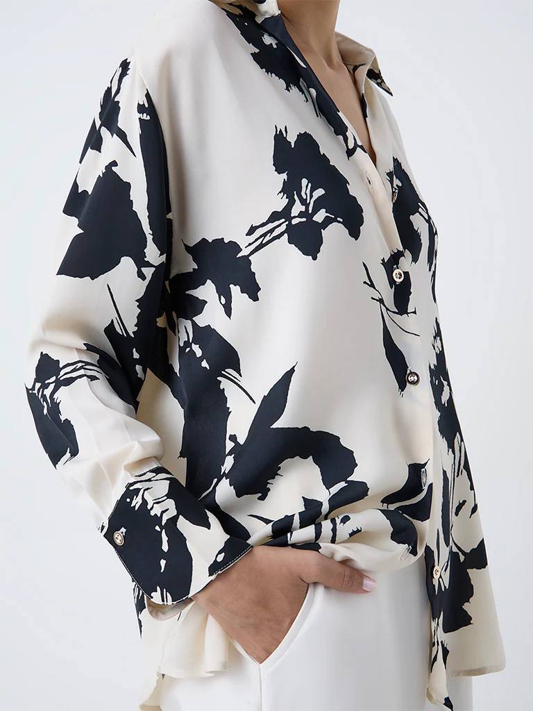 Wardrobe Off-White Botanical Printed Shirt - Image 3