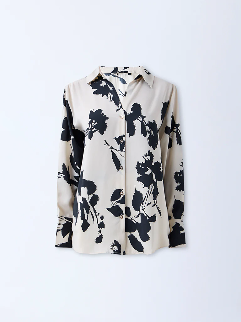 Wardrobe Off-White Botanical Printed Shirt - Image 5