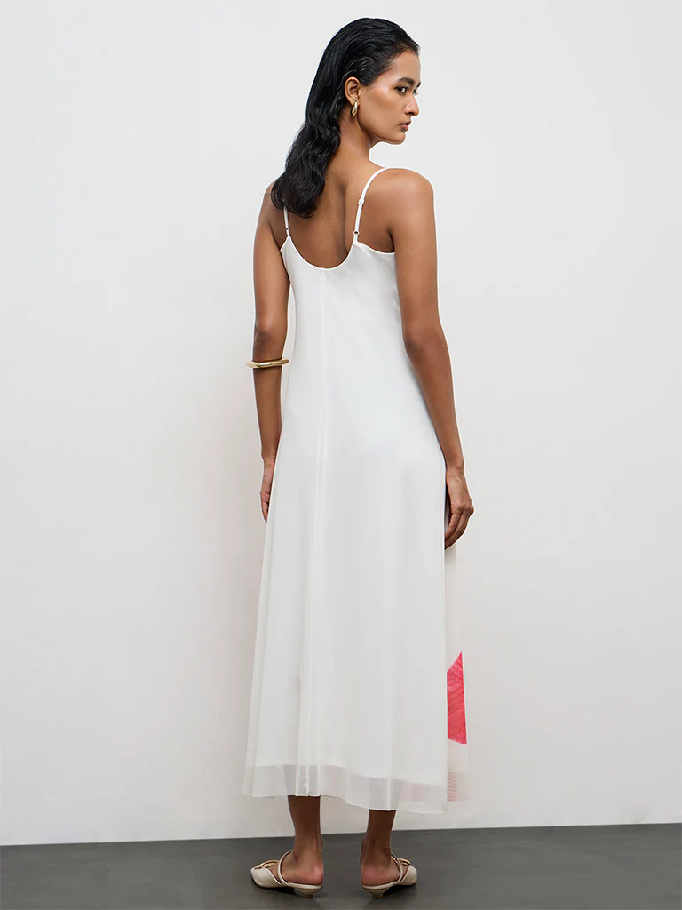 Wardrobe Off-White Floral Printed A-Line Dress - Image 4