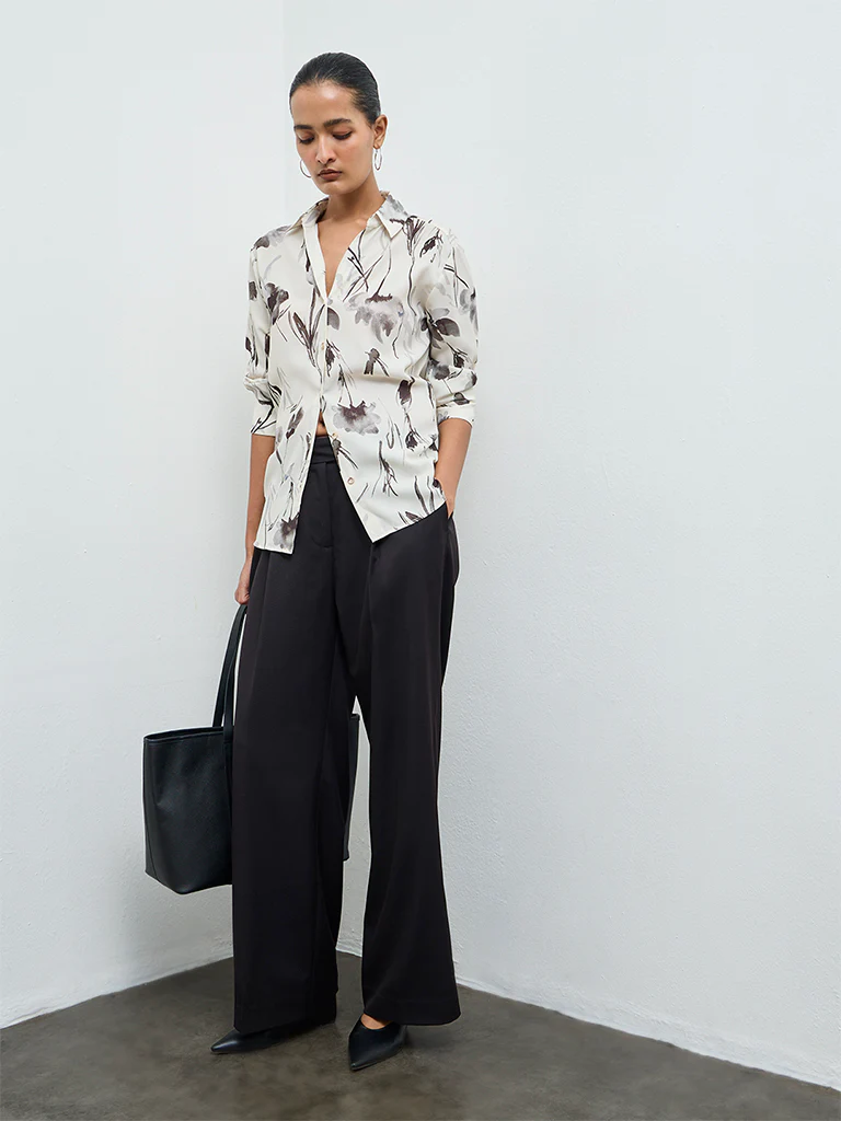Wardrobe Off-White Floral Printed Shirt