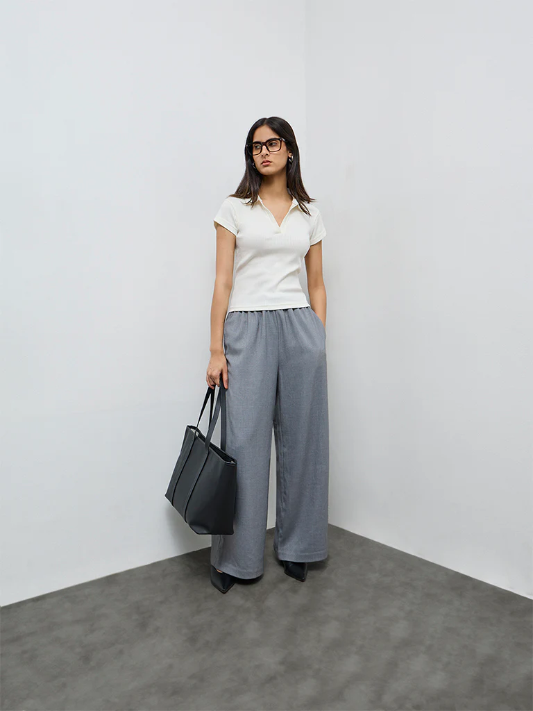 Wardrobe Off-White Ribbed Cotton-Blend T-Shirt
