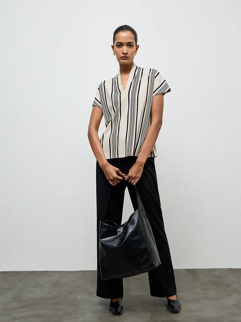 Wardrobe Off-White Striped Blouse - Image 2