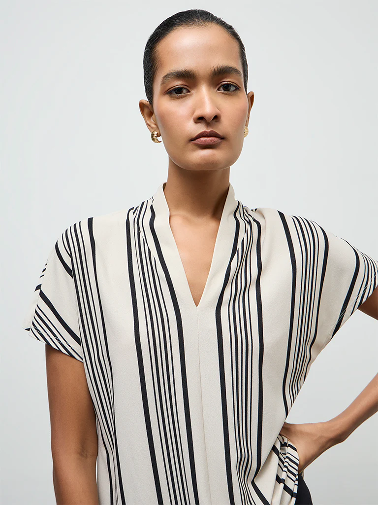 Wardrobe Off-White Striped Blouse - Image 3