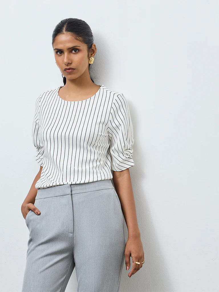 Wardrobe Off-White Striped Top