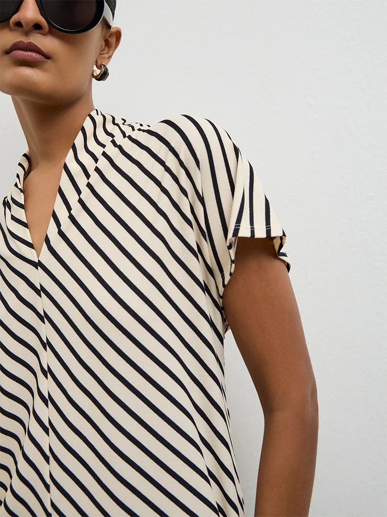 Wardrobe Off-White Striped Top - Image 3