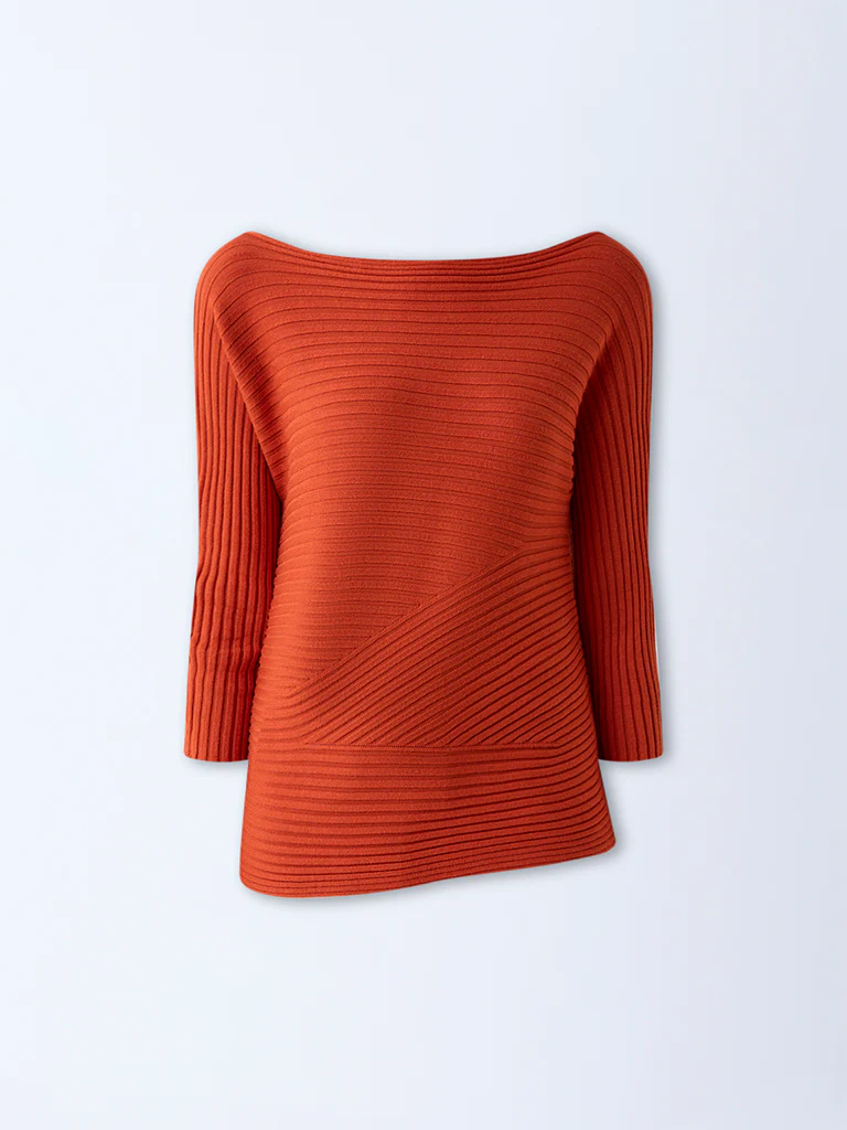 Wardrobe Orange Self-Striped Top - Image 6