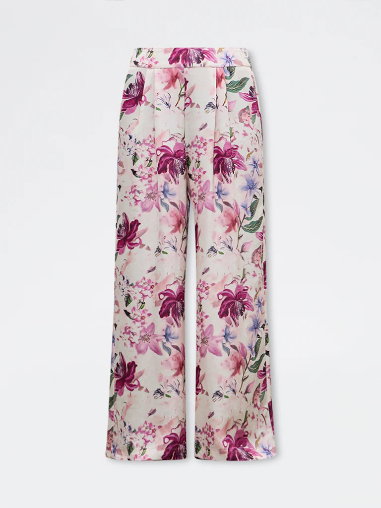 Wardrobe Pink Floral Design High-Rise Trousers - Image 5