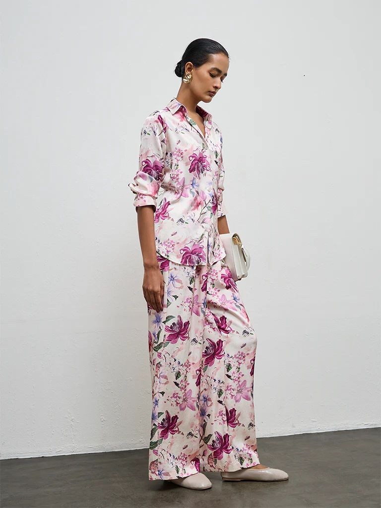 Wardrobe Pink Floral Design Shirt - Image 2