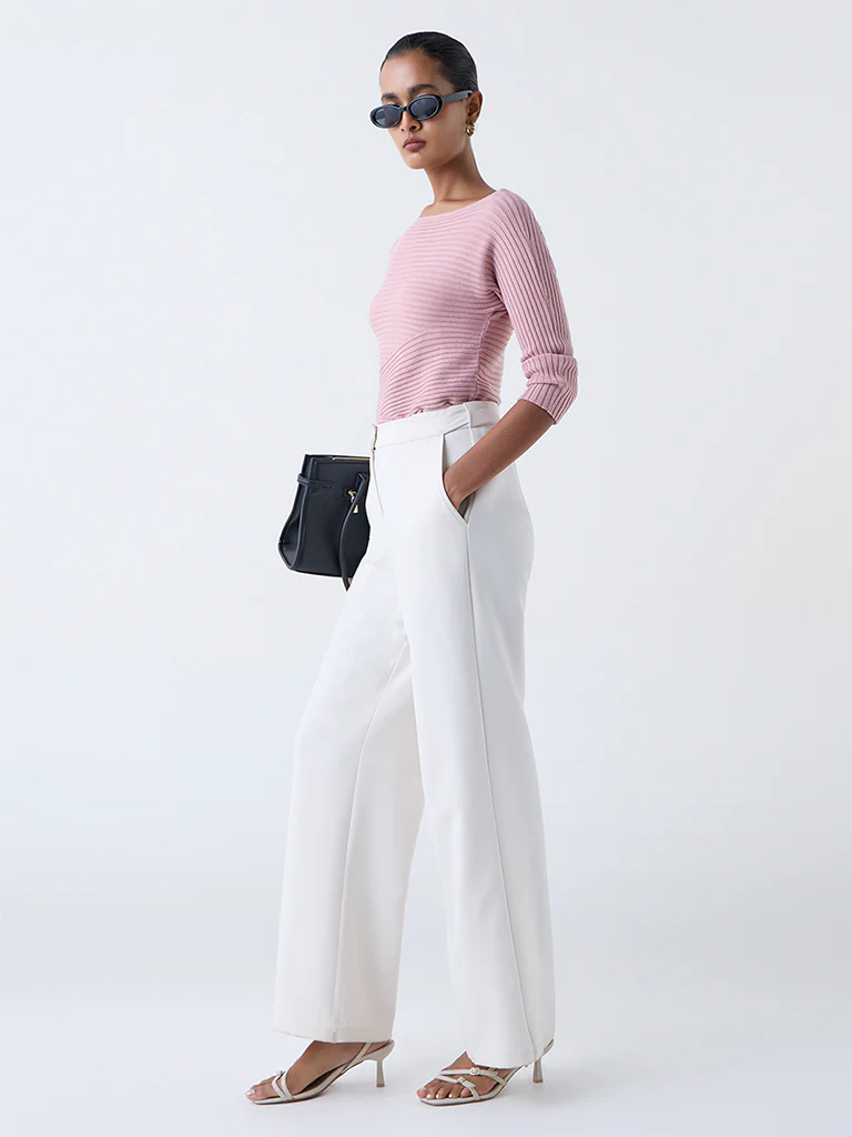 Wardrobe Pink Self-Striped Top - Image 2