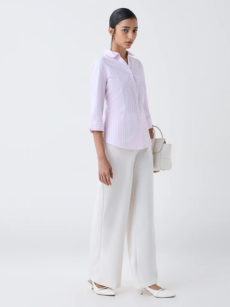Wardrobe Pink Striped Shirt - Image 2