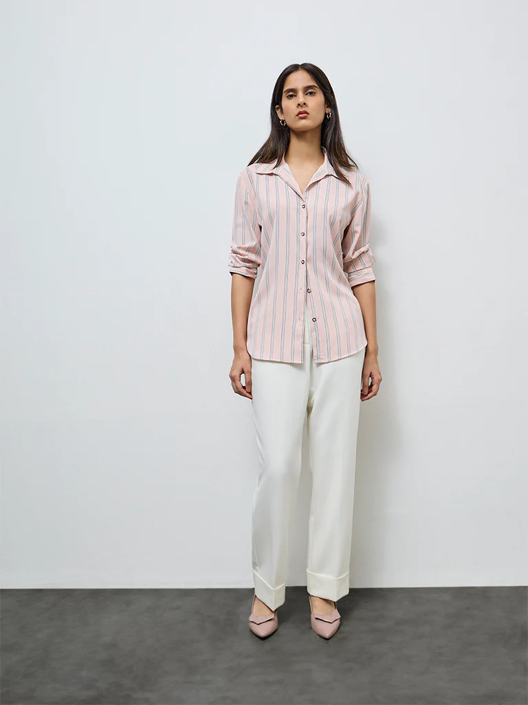 Wardrobe Pink Striped Shirt - Image 2
