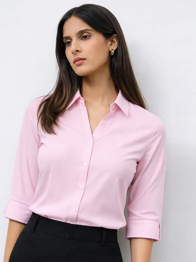 Wardrobe Pink Striped Shirt - Image 2